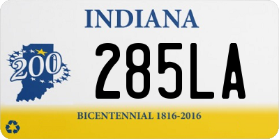 IN license plate 285LA