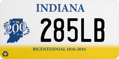 IN license plate 285LB