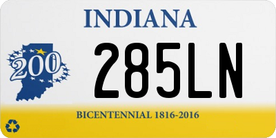 IN license plate 285LN