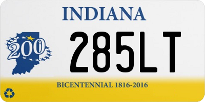 IN license plate 285LT