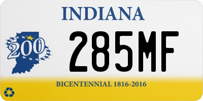 IN license plate 285MF