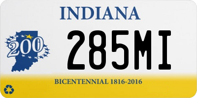 IN license plate 285MI