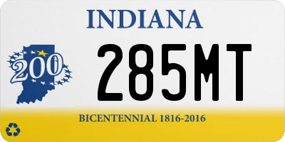 IN license plate 285MT