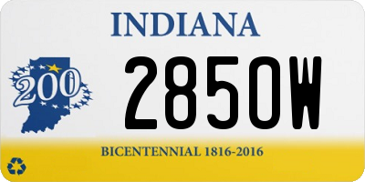 IN license plate 285OW