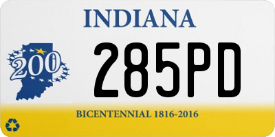 IN license plate 285PD