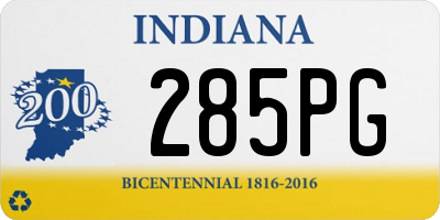 IN license plate 285PG