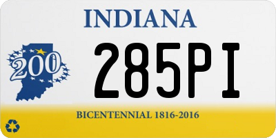 IN license plate 285PI