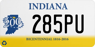 IN license plate 285PU