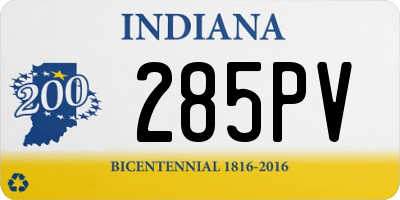 IN license plate 285PV