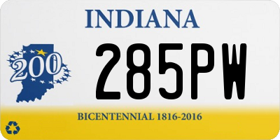 IN license plate 285PW