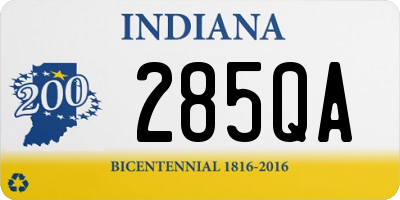 IN license plate 285QA