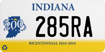 IN license plate 285RA