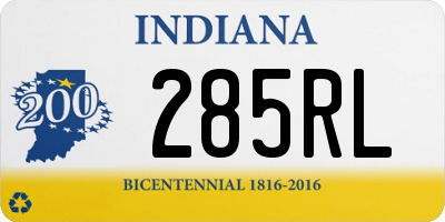 IN license plate 285RL