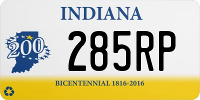 IN license plate 285RP