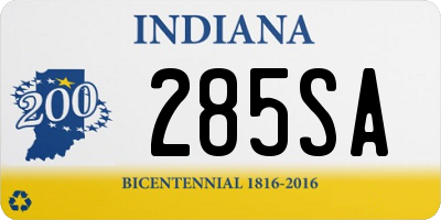 IN license plate 285SA