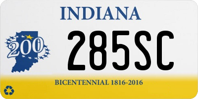 IN license plate 285SC