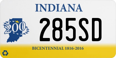 IN license plate 285SD