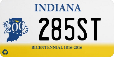 IN license plate 285ST