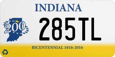 IN license plate 285TL