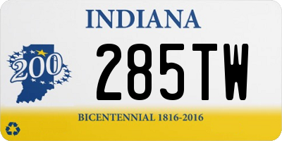 IN license plate 285TW