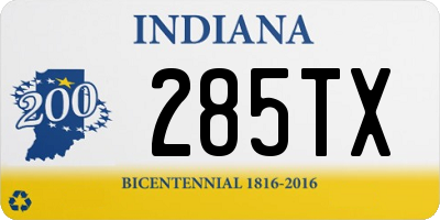 IN license plate 285TX