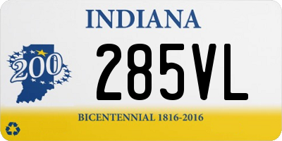 IN license plate 285VL