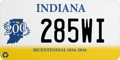 IN license plate 285WI
