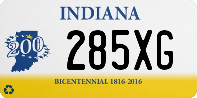 IN license plate 285XG