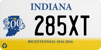 IN license plate 285XT