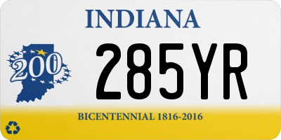 IN license plate 285YR