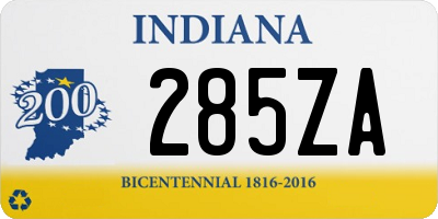 IN license plate 285ZA