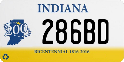 IN license plate 286BD