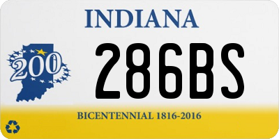 IN license plate 286BS