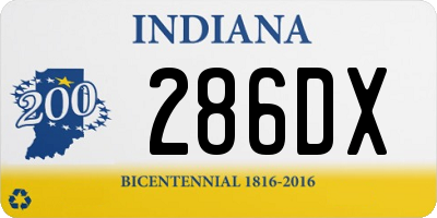 IN license plate 286DX