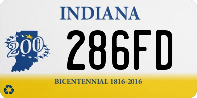 IN license plate 286FD