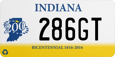 IN license plate 286GT