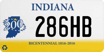 IN license plate 286HB