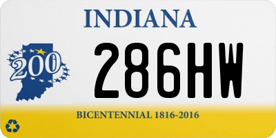 IN license plate 286HW