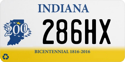 IN license plate 286HX