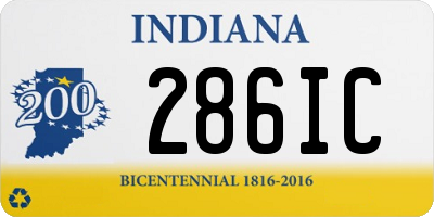 IN license plate 286IC