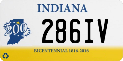 IN license plate 286IV