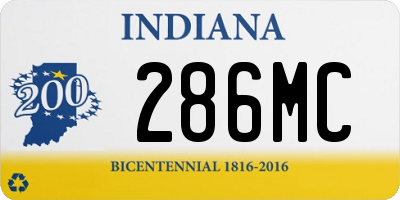 IN license plate 286MC