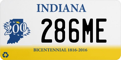 IN license plate 286ME