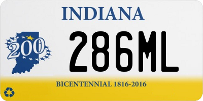 IN license plate 286ML