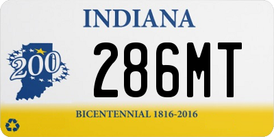 IN license plate 286MT