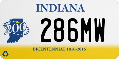 IN license plate 286MW