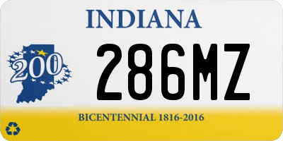 IN license plate 286MZ