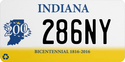 IN license plate 286NY