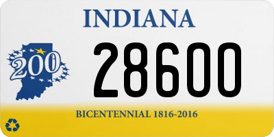 IN license plate 286OO