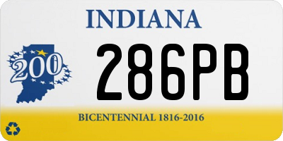 IN license plate 286PB